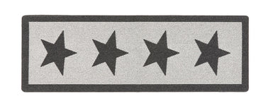 My Stain Resistant Durable Charcoal Star Washable Non-Slip Polypropylene Bordered Hallway Runner Rug - Runner 67x150 cm (2'3"x5')