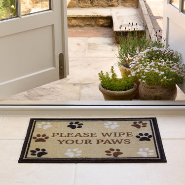 Howler and Scratch Pet Patterned Wipe Your Paws Border Washable Non-Slip Bordered Doormat 50x75 cm