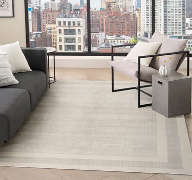 Grand Street GRN05 Silky Ivory Taupe By Abstract Textured Modern Rug - Medium 119x180 cm (3'11"x5'11")