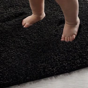 Dip and Drip Buddy Bathroom Toilet Charcoal Grey Washable Non-Slip Polypropylene Shaggy Bath Mat - Rectangle 50x80 cm