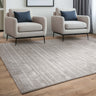 Henley Modern Handmade High Shine Organic Lines Wool & Viscose Premium Silky Rug in Silver - X-Large 200x290 cm (6'7"x9'6")