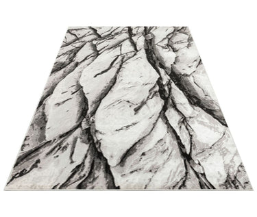 Consept Looms Blaze BLZ04 Silver Grey Bedroom Living Marble Polypropylene Abstract Modern Rug - Large 160x220 cm (5'3"x7'6")