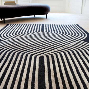 Asiatic London Matrix Solstice MAX99 Viscosesoft Silky Grey Hand-Carved Wool Abstract Rug - Large 160x230 cm (5'3"x7'7")