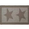 My Stain Resistant Durable Stone Beige Star Washable Non-Slip Polypropylene Bordered Hallway Runner Rug - 50x80 cm (1'8"x2'7")