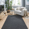 Origins My Charcoal Grey Washable Non-Slip Polypropylene Shaggy Rug - X-Small 60x100 cm (2'x4')