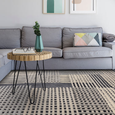 Asiatic London Aspect Grey Multi Hand-Tufted Basketweave Pattern Handmade Wool Abstract Textured Rug - Large 160x230 cm (5'3"x7'7")