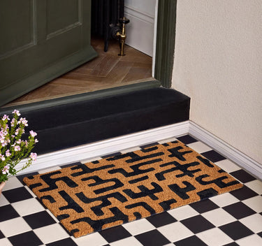 My Printed Coir Maze Non-Slip Abstract Striped Doormat 45x75 cm