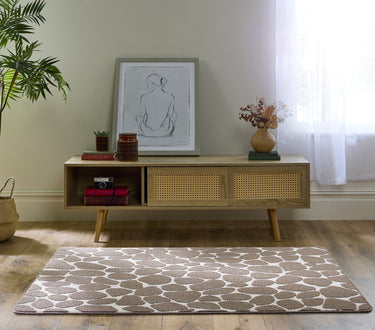 My Sculptured Patterened Pebble Mink Washable Non-Slip Polypropylene Rug - 100x150cm (3'3''x5')