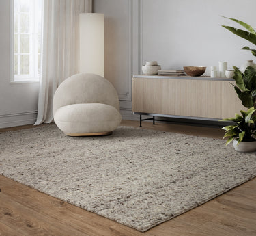 Adler Hand Woven Boucle Texture Rug in Silver - Medium 120x170 cm (4'x5'6")