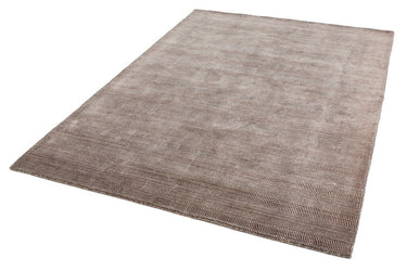Darcy Mocha Striped Luxury By Hand-Woven Wool Viscose Geometric Rug - Small 80x120 cm (2'6"x4')