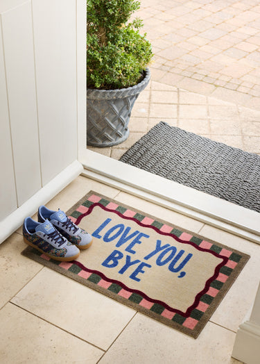 Love You Bye Pattern Washable Non-Slip Indoor Doormat 50x75 cm
