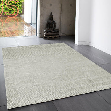 Reko Modern Contemporary Plain Hand Woven Viscose Silky French Grey Rug - Small 100x150 cm (3'4"x4'11")