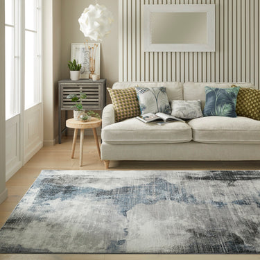 Consept Looms Lux LUX14 Machine Grey Washable Non-Slip Abstract Geometric Rug - Medium 120x180 cm (4'x6')