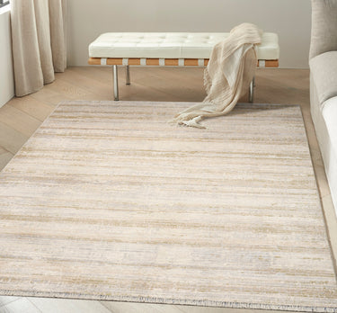 Calvin Drift DRF02 Striated Pattern Sand Beige Abstract Textured Modern Rug - 274 x 366 cm (9'x12')