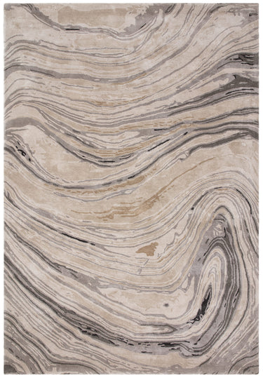 Tuscany Silk Champagne Marble Rug Premium Hand Woven Luxury Abstract Shiny Rug - Medium 120x180 cm (4'x6')
