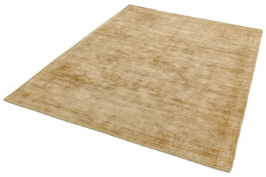 Blade Plain Silky Hand Woven Viscose Shiny Rug in Soft Gold Extra Large 240 x 340 cm