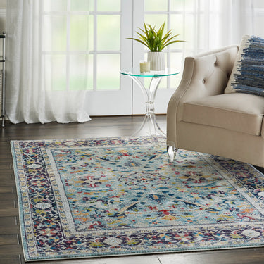 Ankara Antique ANR14 Multicolour Polypropylene Traditional Vintage Bordered Rug - 61x122 cm (2'x4')