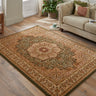 Grand Heritage GH101 Medallion Million Point Classic Green Polypropylene Persian Oriental Rug - Medium 120x170 cm (4'x5'6")