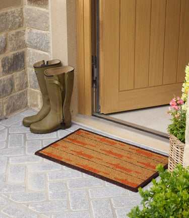 Scion Mr Fox Border Orange and Natural Coir Doormat 45x75 cm