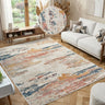 Delta Sigma Cream Terracotta Orange Cotton Abstract Modern Rug - Small 80x150 cm (2'6"x5')