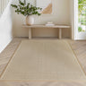 Korra Single Loop Linen Cream Wool & Jute Rug with Cotton Border - Large 160x230 cm (5'3"x7'7")