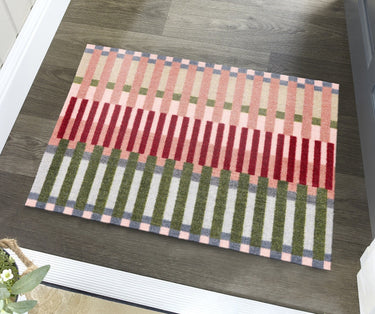 My Nylon Pattern Colour Block Weave Multi Washable Non-Slip Rug 50x75 cm