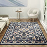 Alia Keyon Navy Traditional Floral Bordered Rug - Medium 120x170 cm (4'x5'6")
