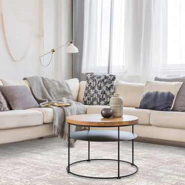 Asiatic London Kuza Grey Polypropylene Abstract Textured Distressed Rug - Small 80x150 cm (2'6"x5')
