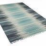 Consept Looms Fusion Knotted Fringed Blue Emerald Wool Traditional Geometric Textured Rug 200x290 cm