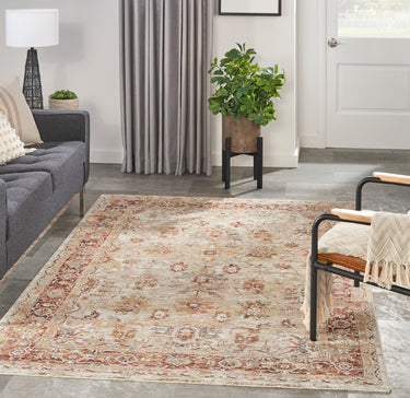 Sahar Elegance SHR02 Ivory Persian Traditional Vintage Floral Rug - Medium 119x180 cm (3'11"x5'11")