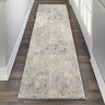 Nourison Rustic Textures RUS07 Grey Beige Jute Polypropylene Abstract Textured Hallway Runner Rug