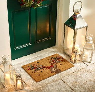 My Printed Coir Christmas Colourful Deer Non-Slip Doormat 40x60 cm