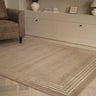 Asiatic London Orlo Natural Framed Brown Cocoa Hand-Carved Wool Textured Bordered Rug - Medium 120x170 cm (4'x5'6")