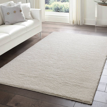 Asiatic London Super Snug Ivory Washable Shaggy Textured Rug - Small 80 x 150 cm (2'6"x5')