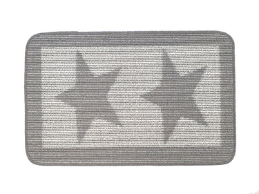 My Stain Resistant Durable Silver Star Washable Non-Slip Polypropylene Bordered Hallway Runner Rug - 50x80 cm (1'8"x2'7")