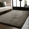Atlas Shaggy Modern Plain Thick Pile Rug in Gunmetal Charcoal/Dark Grey - Small 80x150 cm (2'6"x5')
