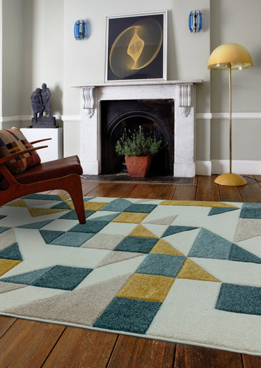 Asiatic London Sketch SK03 Shapes Multicolour Hand-Carved Jute Polypropylene Geometric Rug 200x290 cm