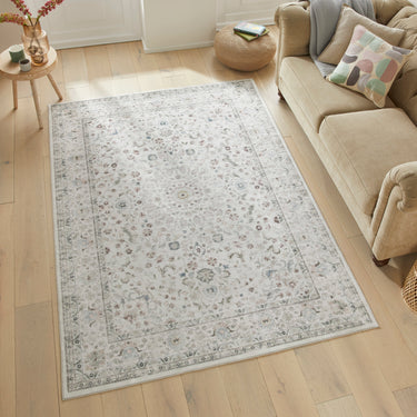 Consept Looms Liberty Classic LIB201 Cream Washable Non-Slip Traditional Rug - Large 160x230 cm (5'3"x7'7")