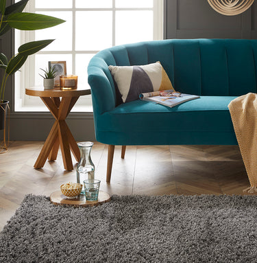 Esselle Larissa Charcoal Grey Washable Non-Slip Polypropylene Shaggy Hallway Runner Rug - Small 80x120 cm (2'6"x4')