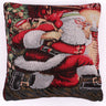Christmas Father Black Red Washable Cotton Soft Cushion 45x45 cm