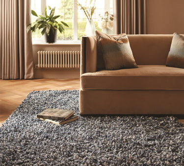 Origins Rocks Tubular Pile Shaggy Hand Woven Wool Long Pile Rugs in Grey 160 x 230 cm