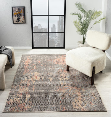 Alia 860GL Short Pile Rose Polypropylene Traditional Modern Hallway Runner Rug - Medium 120x170 cm (4'x5'6")