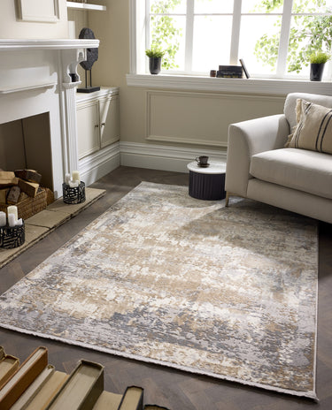 Origins Cosimo Distressed Hand Carved Blue/Grey Rug - Small 80x150 cm (2'6"x5')