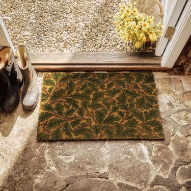 Oak Leaf Green Coir Doormat English Heritage Welcome Mat