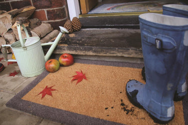 My Printed Coir Border Grey Indoor Outdoor Non-Slip Bordered Doormat - 45x75 cm (1'5"x2'5")