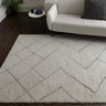 Asiatic London Azera Rhombus Tribal Tufted Cream White Washable Wool Shaggy Berber Rug - Medium 120x170 cm (4'x5'6")