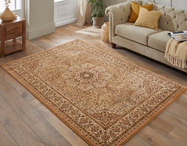 Grand Heritage GH101 Medallion Million Point Classic Beige Cream Polypropylene Persian Oriental Rug - Medium 120x170 cm (4'x5'6")