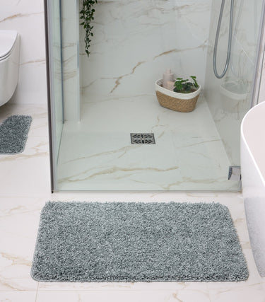 Origins Buddy Blue Washable Non-Slip Polypropylene Shaggy Bath Mat - Rectangle 50x80 cm