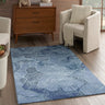 Avra Blue Tufted Botanical Design Rayon By Handmade Wool Cotton Floral Rug - Medium 114 x 175 cm (3'9"x5'9")