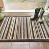My Nylon Pattern Stripe Green Washable Non-Slip Textured Striped Hallway Runner Rug - Small 50 x 75 cm (2'x2'5")